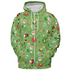 ELF Christmas Pattern All-over Print Hoodie