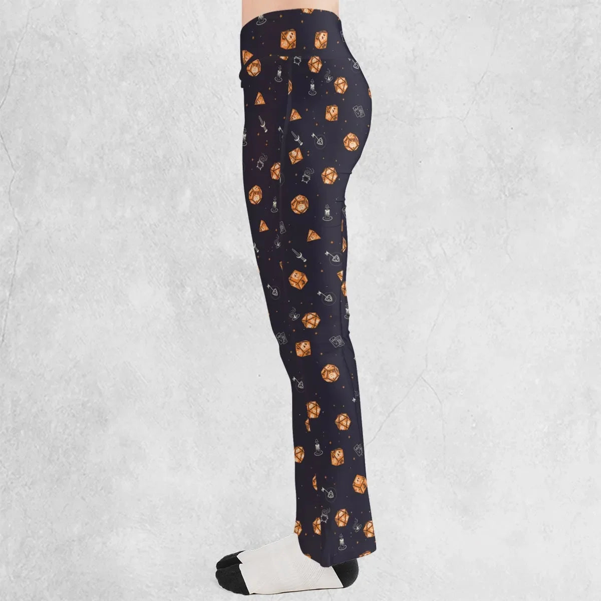 Halloween Dices Pattern Flare Leggings
