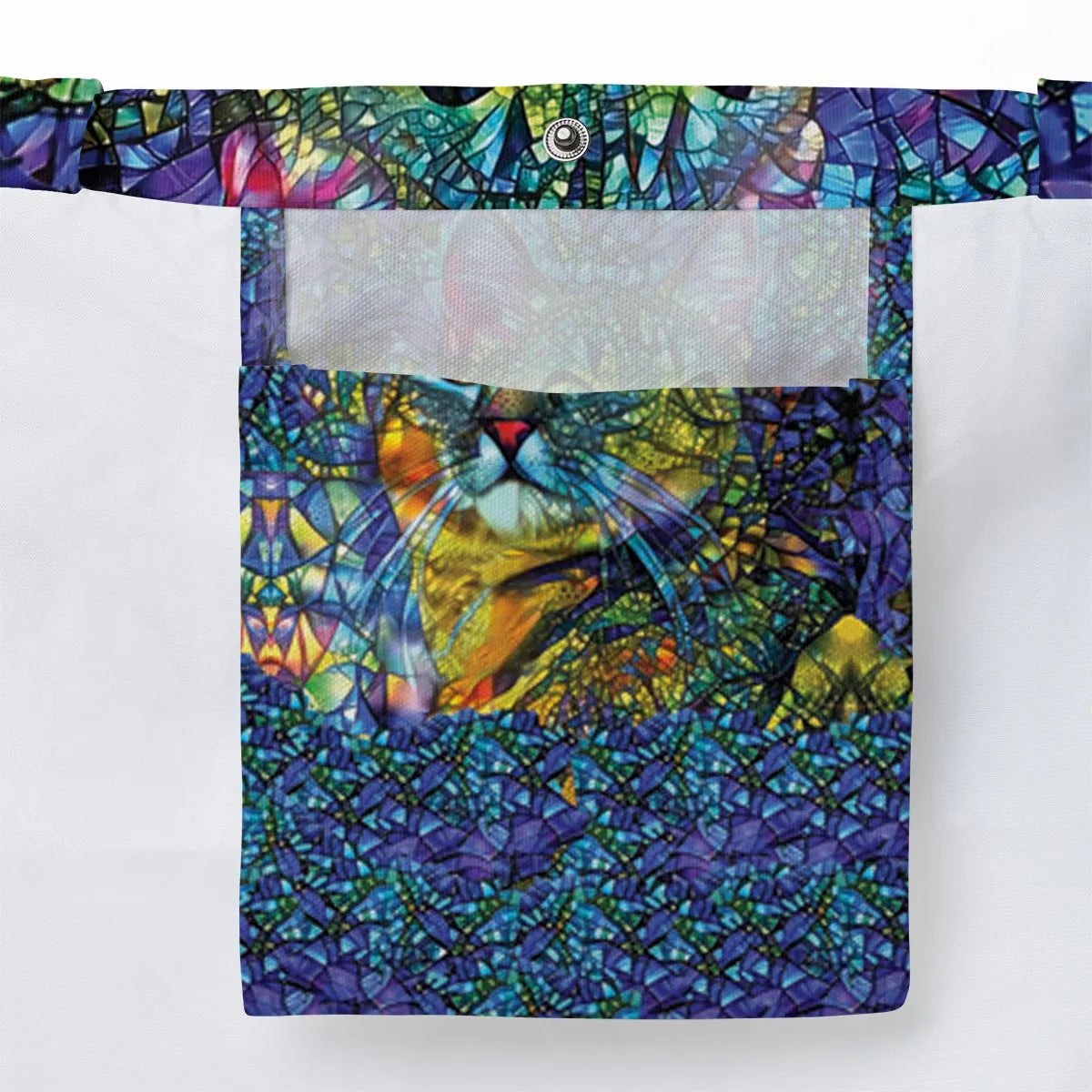 Cat Stained Glass Large Tote Bag