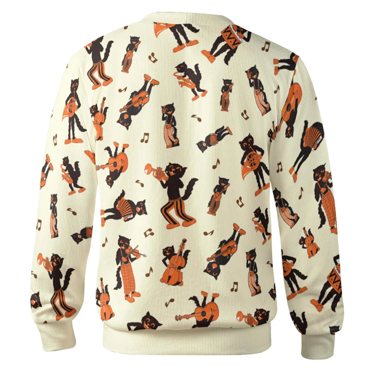 Vintage Halloween Beistle Scat Cat Band Cardigan