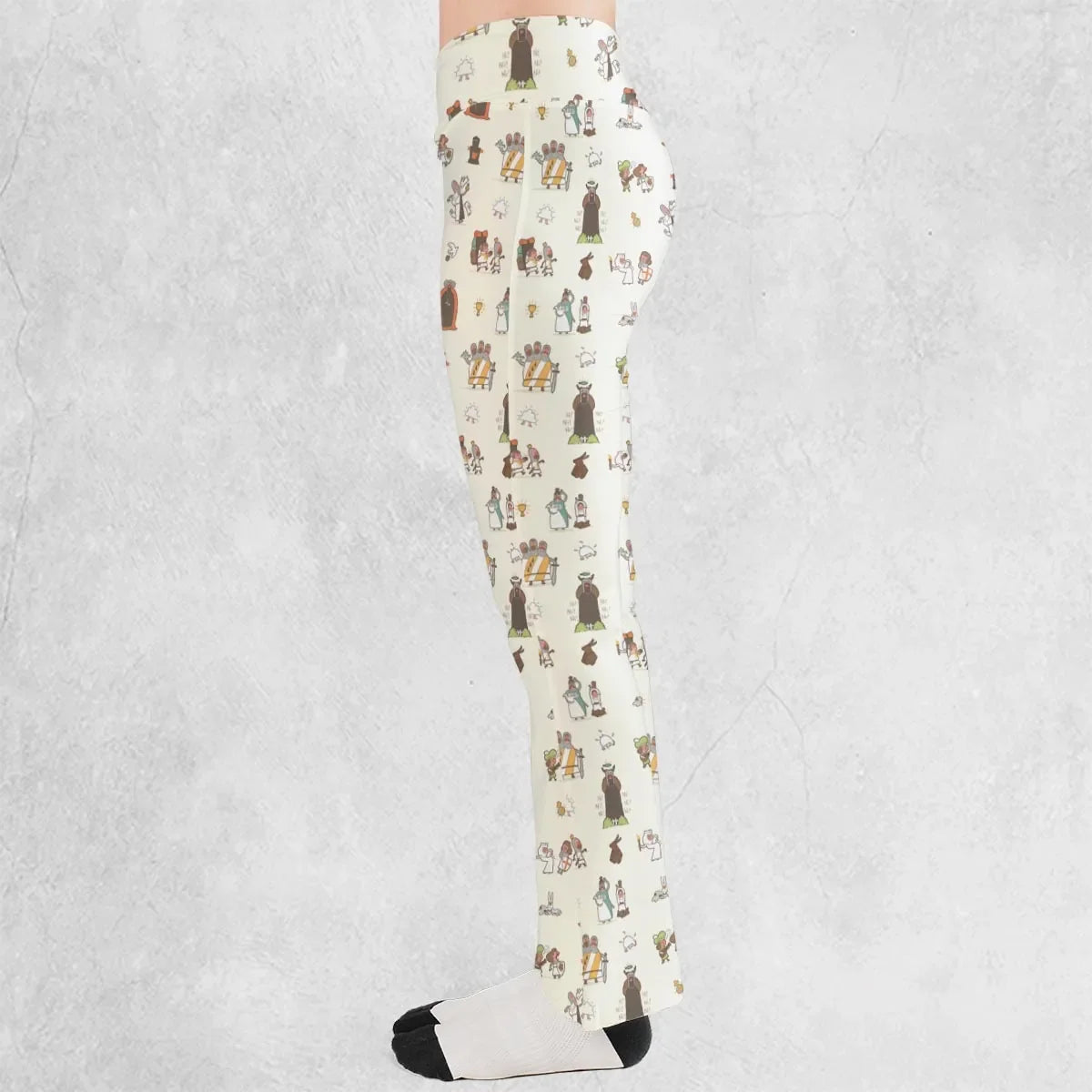 The Holy Grail Pattern Monty Python Button Down Flare Leggings