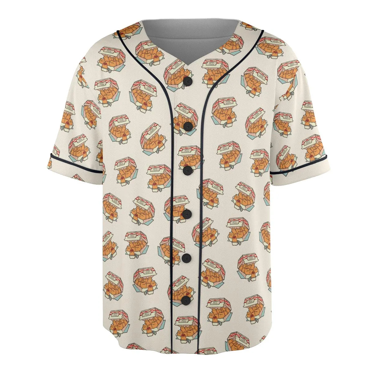 Kitten Nuggets Pattern Unisex Baseball Jersey