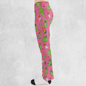 Rugrats Reptar Pattern Flare Leggings
