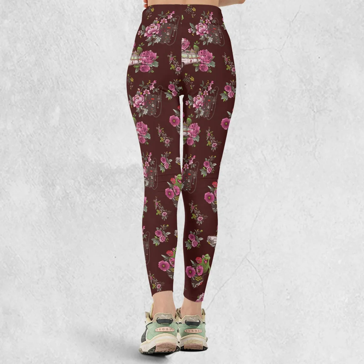 Slimer Ecto-1 Proton Pack Floral Ghostbusters Legging
