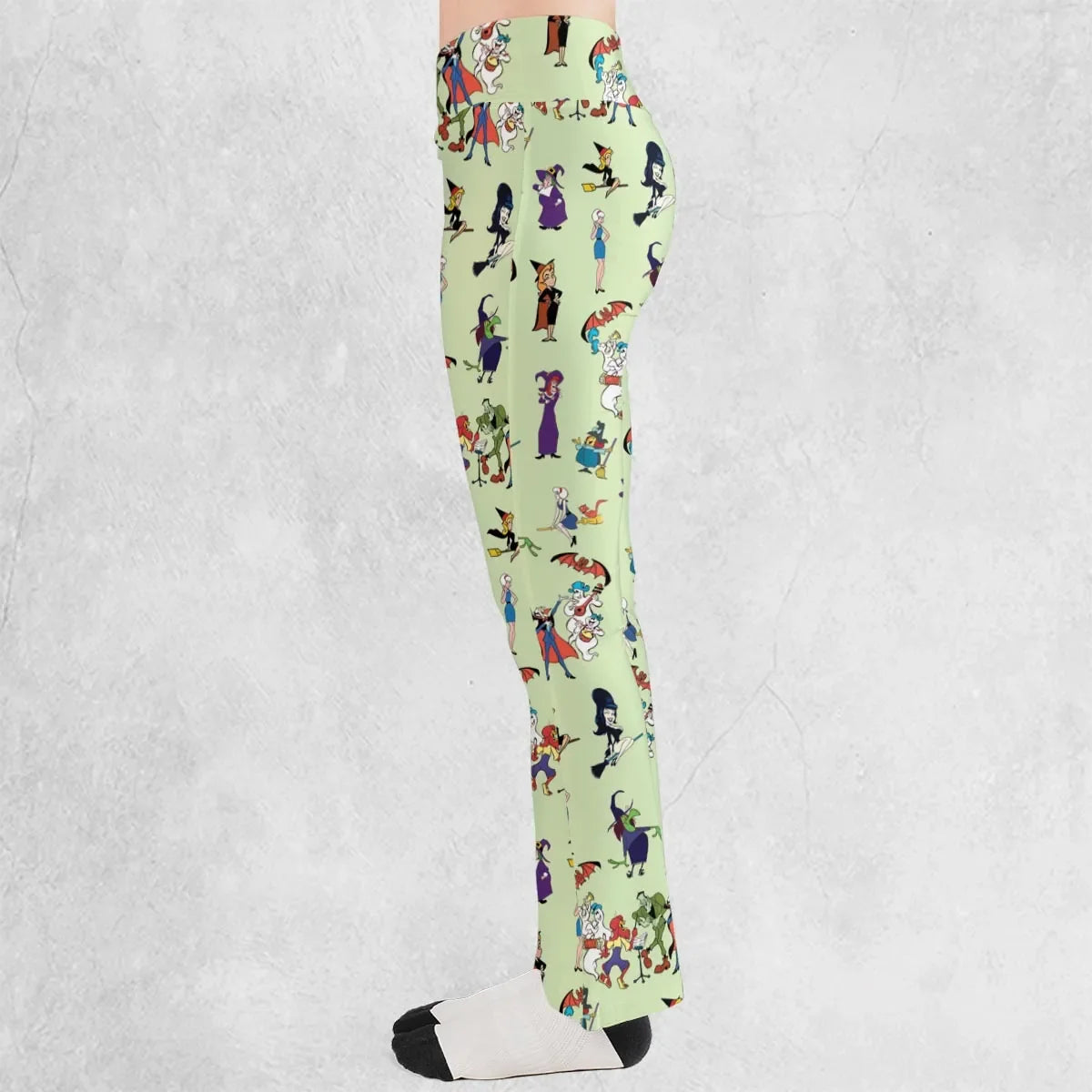 70s Witches Cartoon Characters Flare Leggings