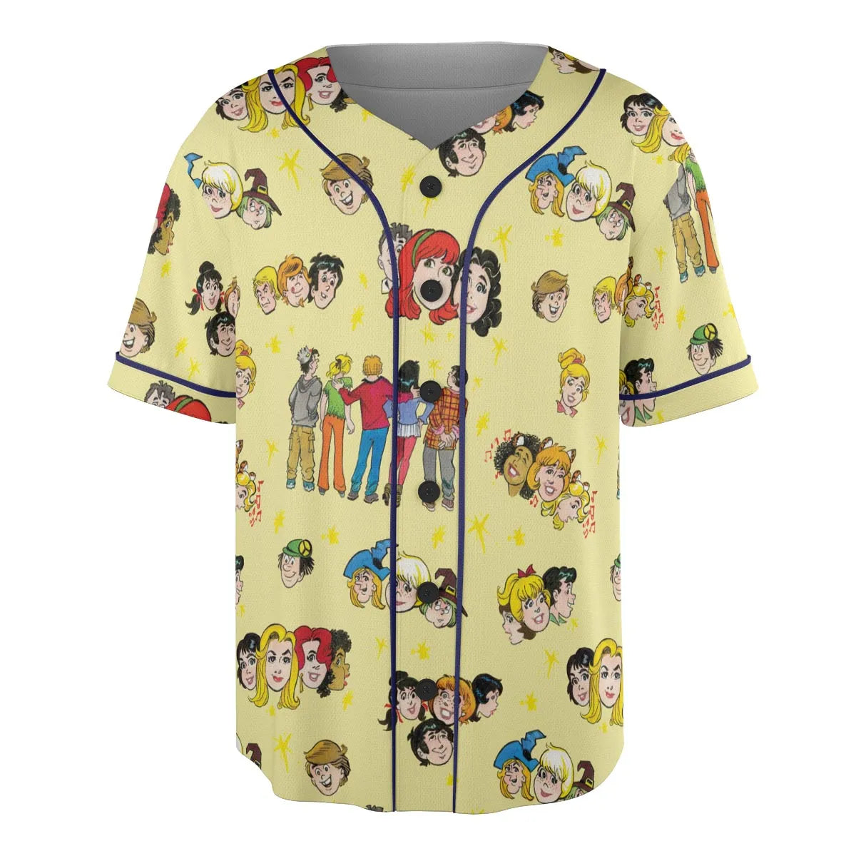 Nostalgic Cartoons in Archie Style Unisex Baseball Jersey