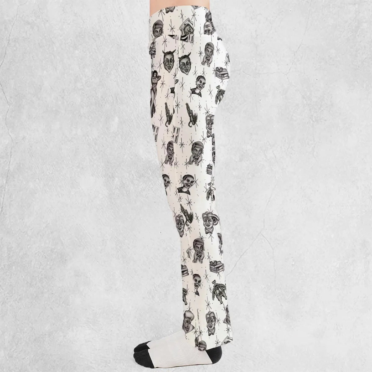 The Twilight Zone Characters Pattern Flare Leggings