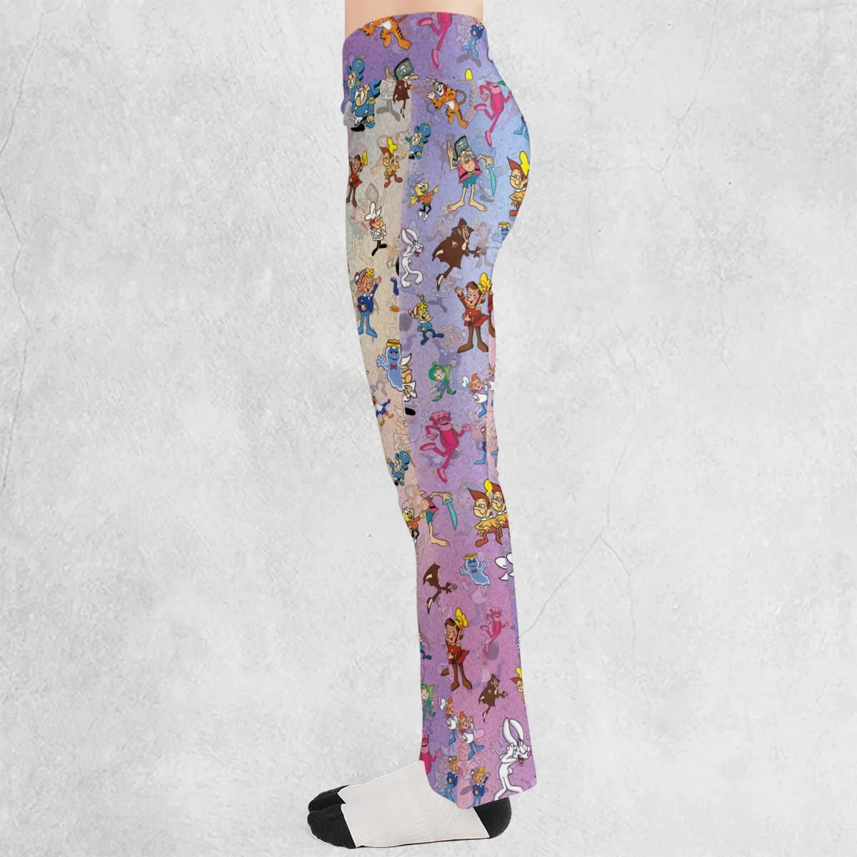 80s 90s Commercial Cereal Mascots Flare Leggings