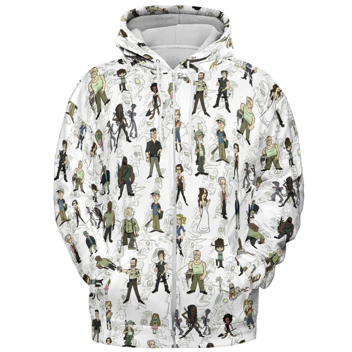 The Walking Dead Characters as Cartoons All-over Print Hoodie