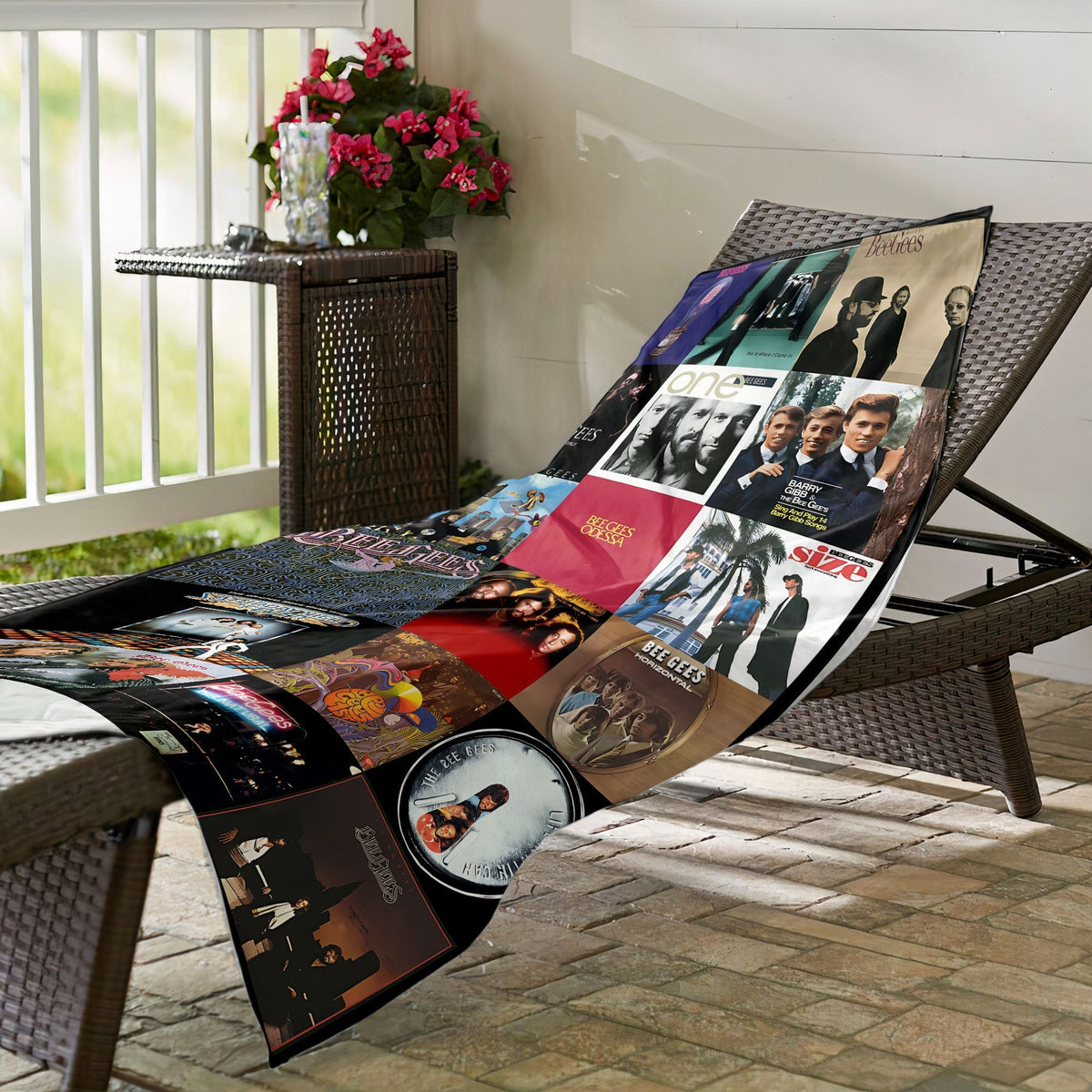 Bee Gees Beach Towel Album Cover Collage Classic Rock Towel
