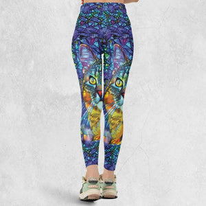 Cat Stained Glass Legging