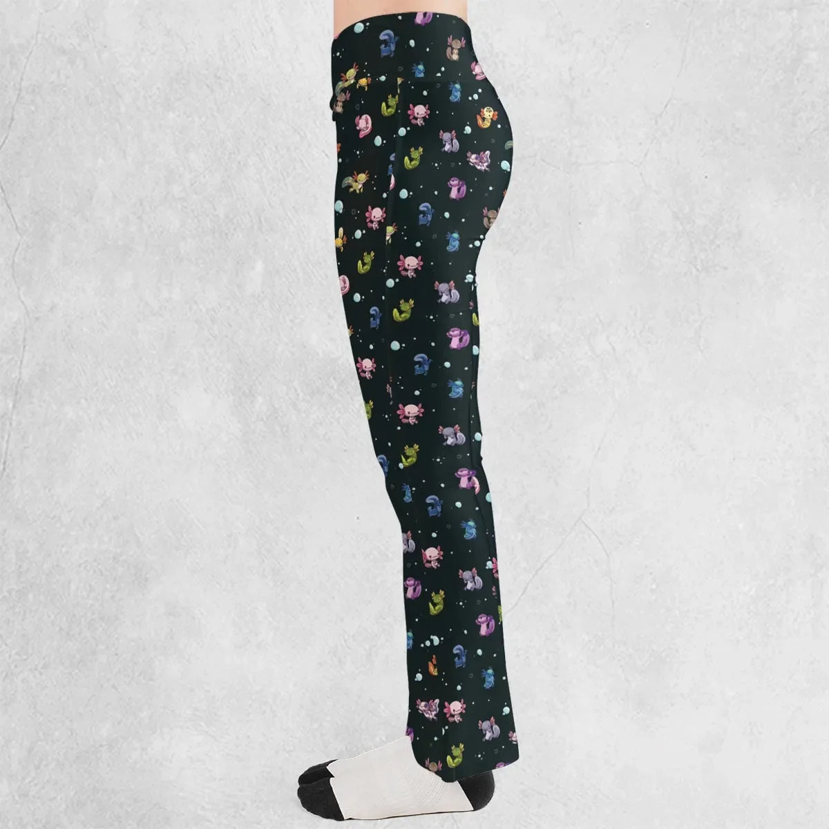 Axolotls Of The World Pattern Flare Leggings