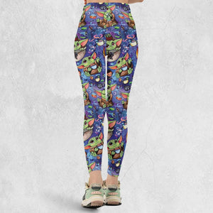 Baby Yoda In the Galaxy Legging