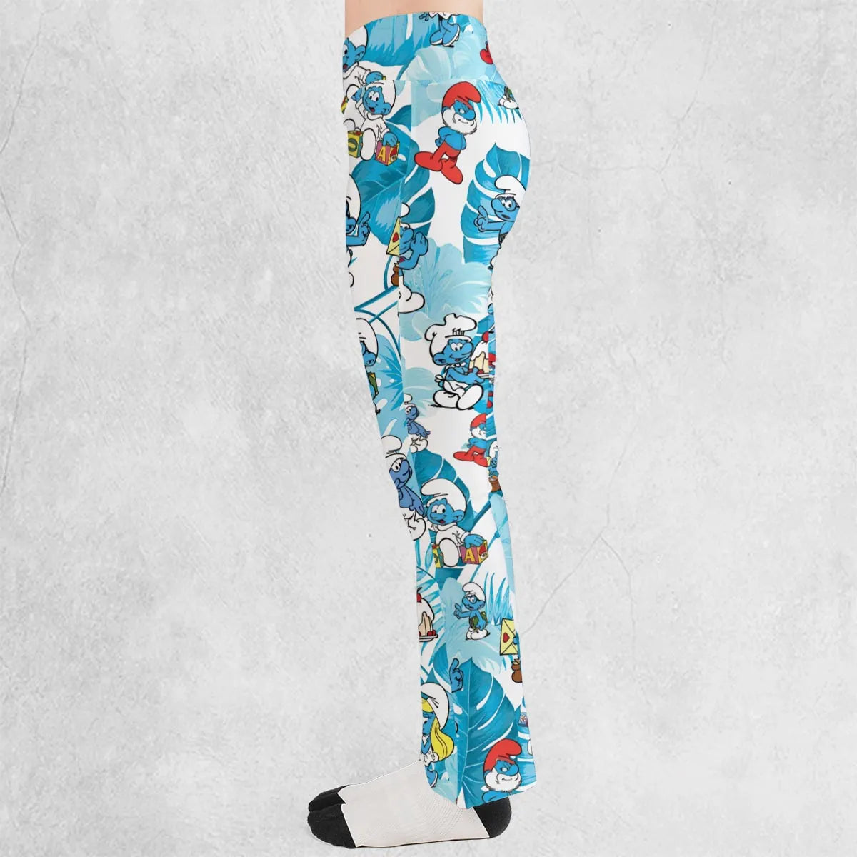 The Smurfs Pattern Flare Leggings