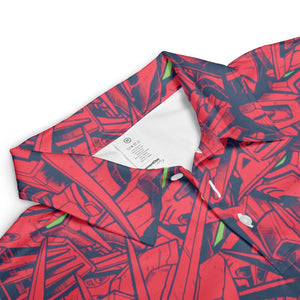 Gundam Camo Magenta Gundam AOP Men/Women Polo Shirt