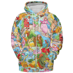 Archer Wood Plaid Robin Hood All-over Print Hoodie