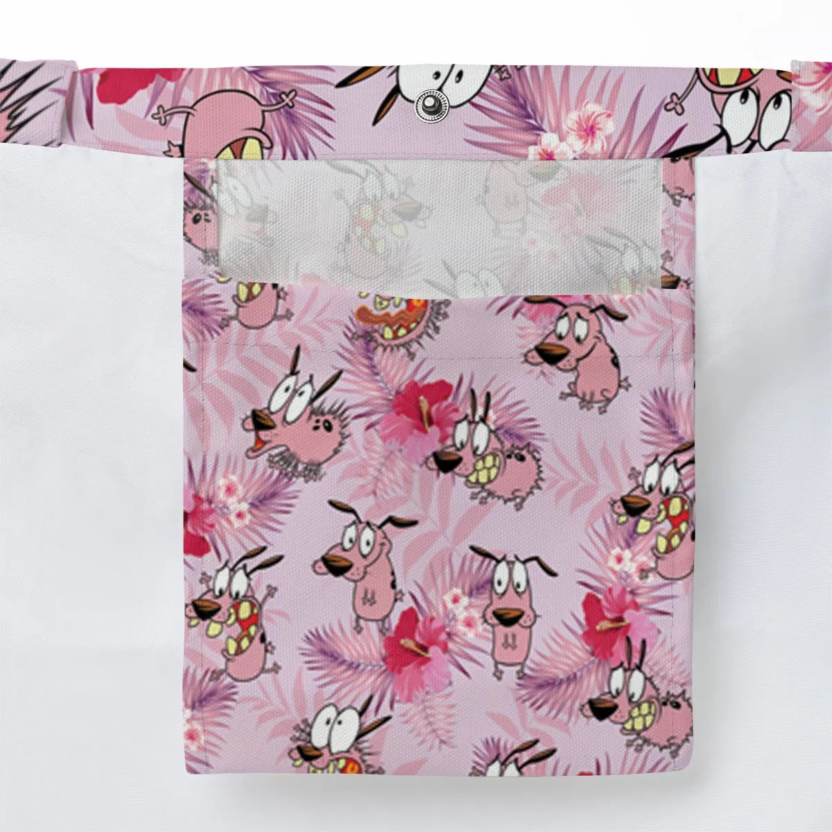 Courage the Cowardly Dog Floral Tropical Large Tote Bag