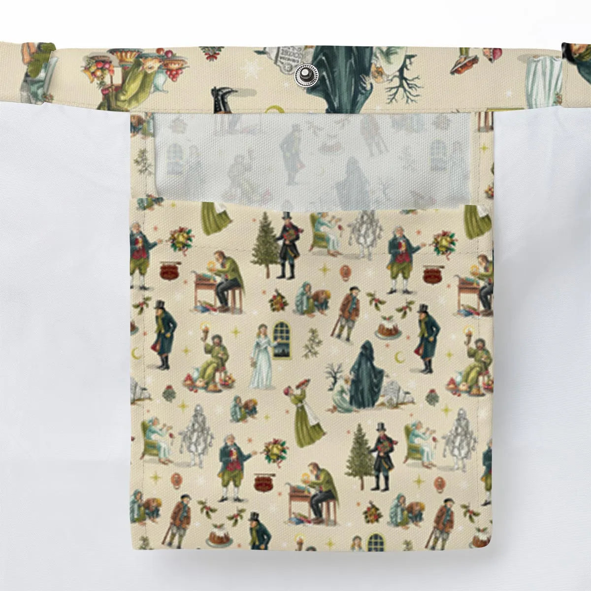 A Christmas Carol Characters Pattern Large Tote Bag
