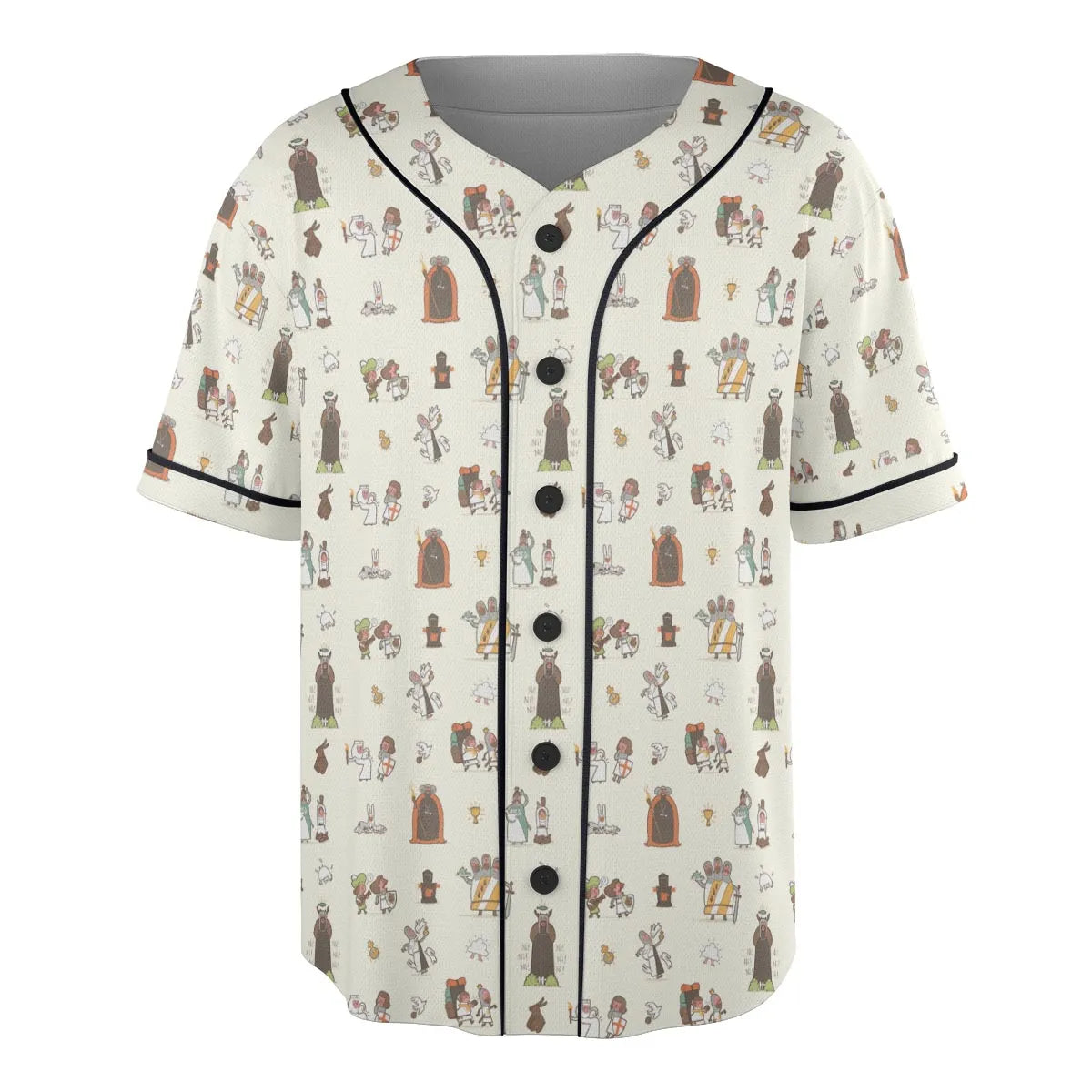 The Holy Grail Pattern Monty Python Button Down Unisex Baseball Jersey