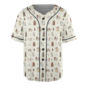 The Holy Grail Pattern Monty Python Button Down Unisex Baseball Jersey