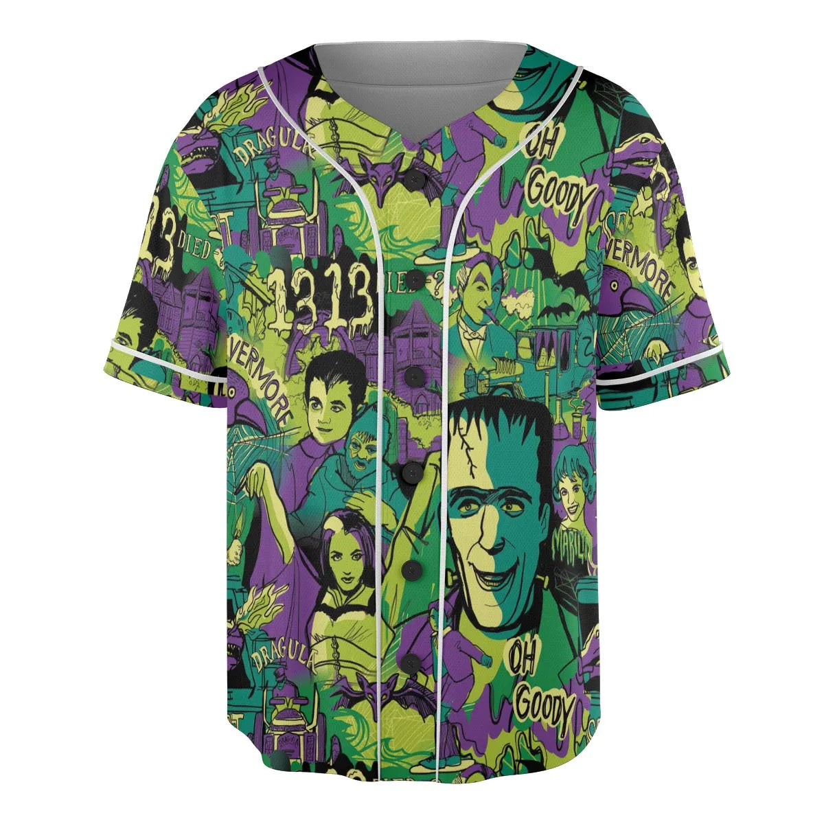 Oh Groovy Frankenstein Universal Horror Unisex Baseball Jersey
