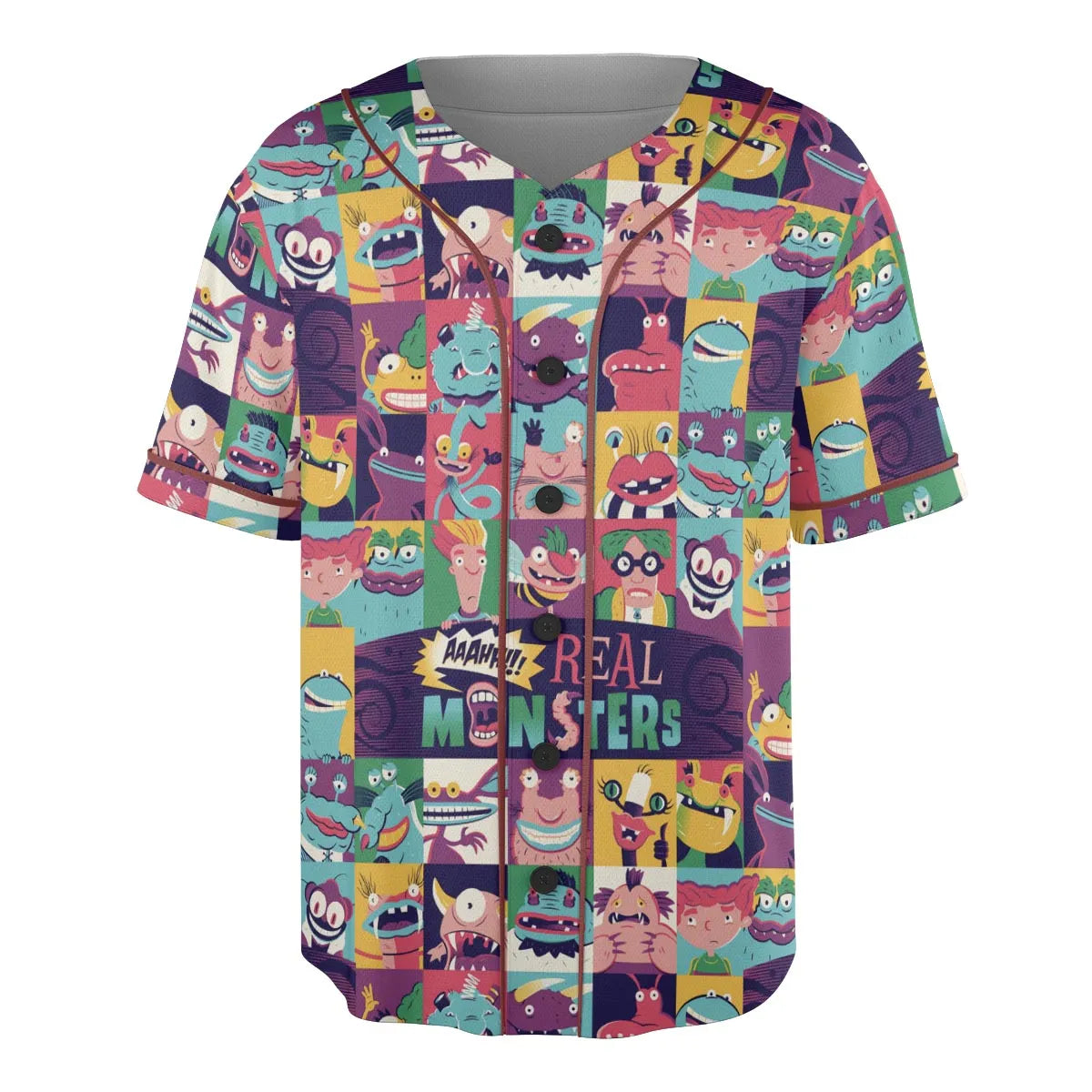 Aaahh!!! Real Monsters Characters Pattern Unisex Baseball Jersey