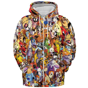 Dogs From Famous Cartoons All-over Print Hoodie