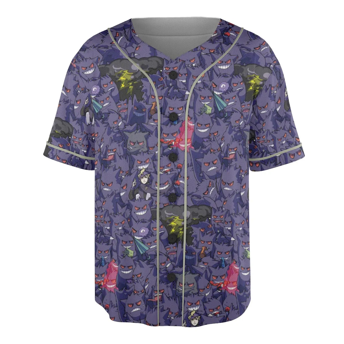Gengars Pokemon Pattern Unisex Baseball Jersey