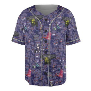 Gengars Pokemon Pattern Unisex Baseball Jersey