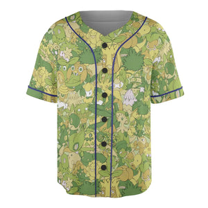 Grass Pokemon Pattern Unisex Baseball Jersey