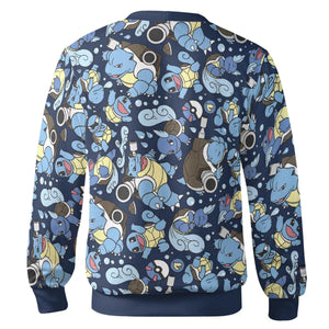 Blastoise Wartortle Squirtle Pokemon Pattern Cardigan