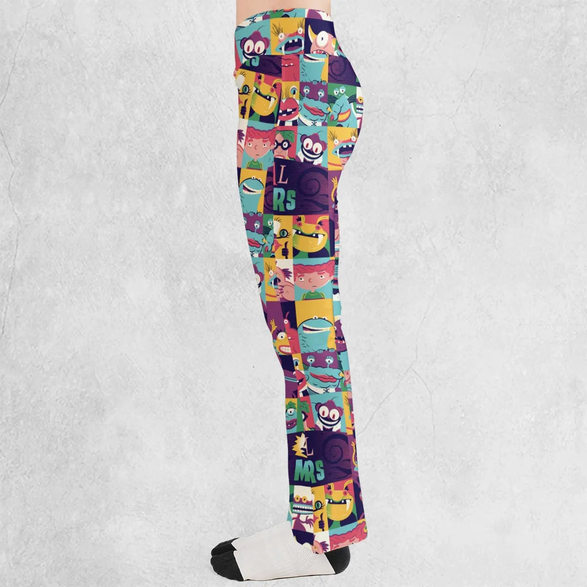 Aaahh!!! Real Monsters Characters Pattern Flare Leggings