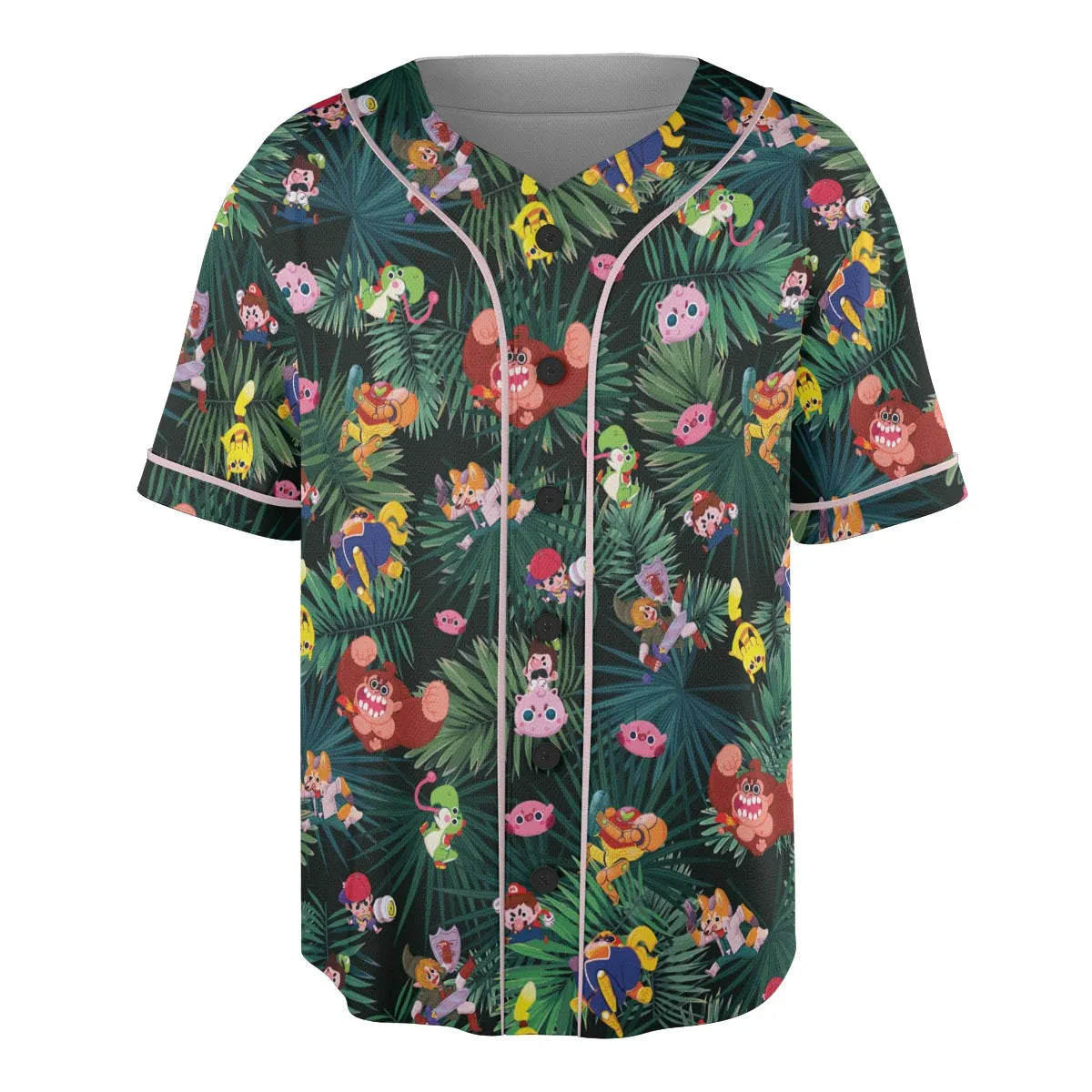 Video Game Characters Pattern Unisex Baseball Jersey