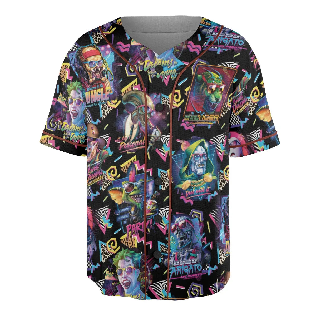Retro Horror Characters Halloween Unisex Baseball Jersey
