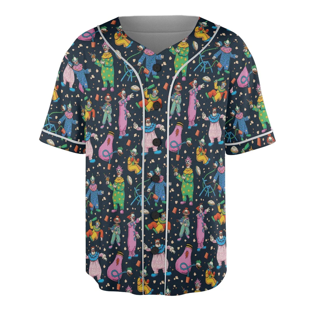Clowns Popcorn Killer Klowns from Outer Space Pattern Unisex Baseball Jersey