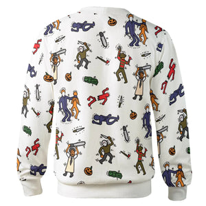 Horror Movie Pop Characters Pattern Cardigan