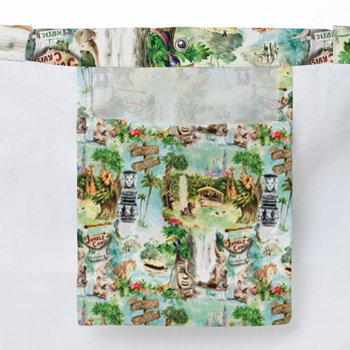 Water Color Jungle Cruise Map Large Tote Bag