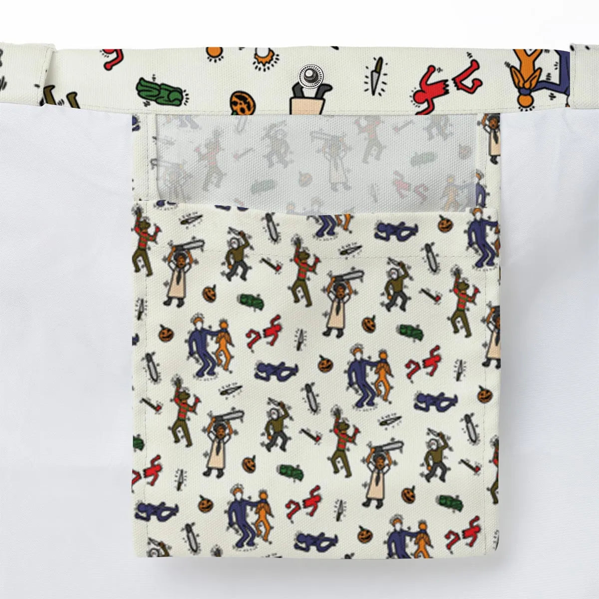 Horror Movie Pop Characters Pattern Large Tote Bag