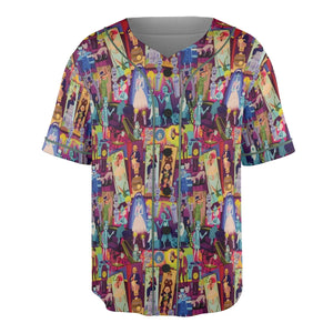 Retro Mansion Collage Unisex Baseball Jersey
