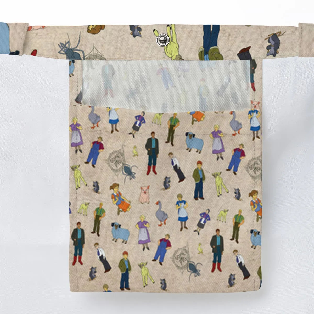 Beloved Children's Tale Charlotte's Web Cartoon Characters Large Tote Bag