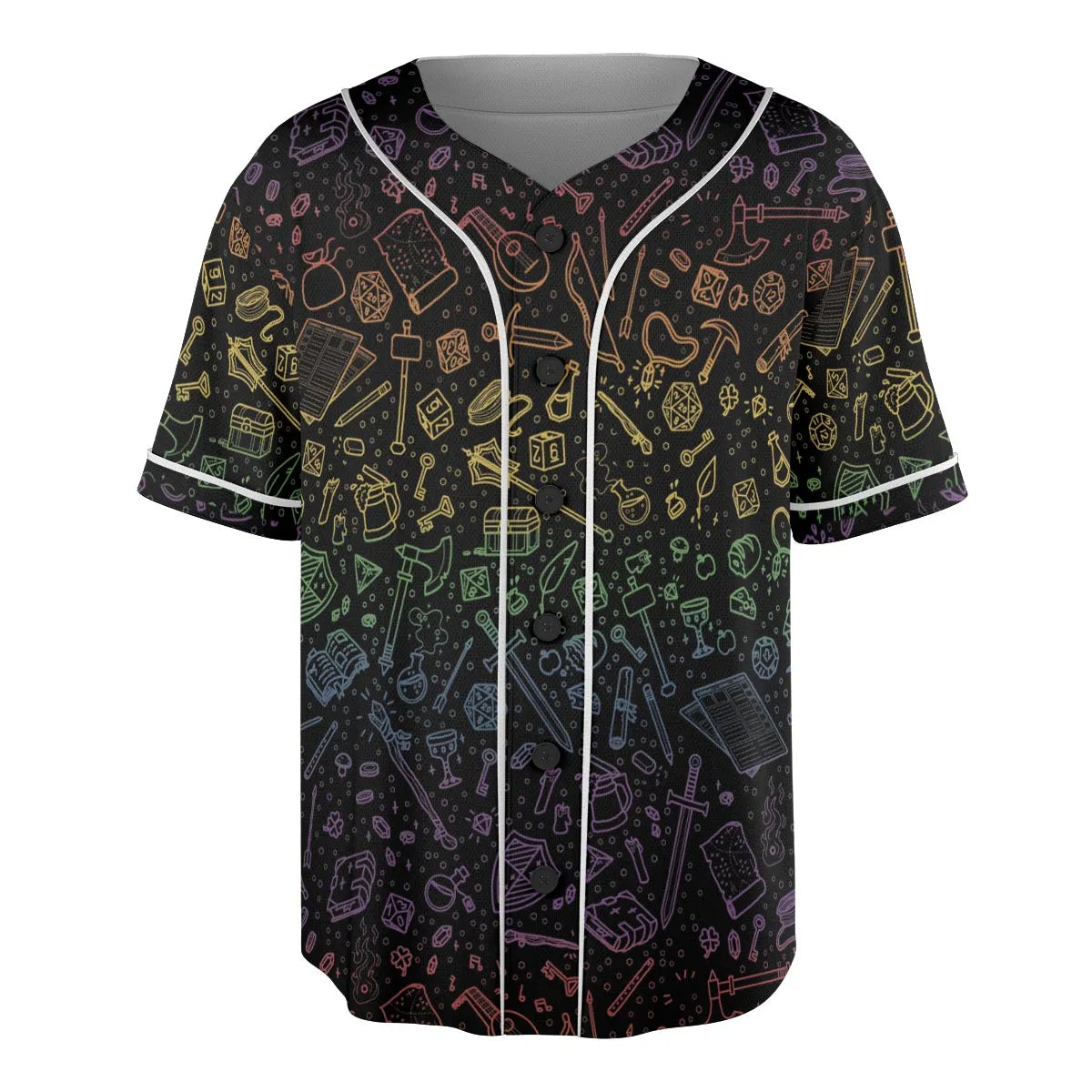DnD Tabletop RPG Pattern Unisex Baseball Jersey