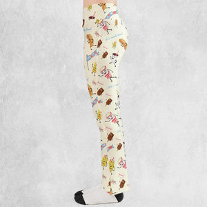 Let's All Go To The Lobby Retro Cartoon Flare Leggings