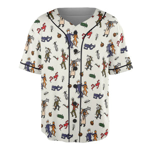 Horror Movie Pop Characters Pattern Unisex Baseball Jersey