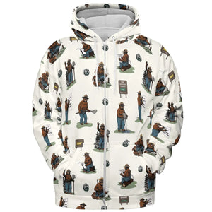Smokey The Bear All-over Print Hoodie
