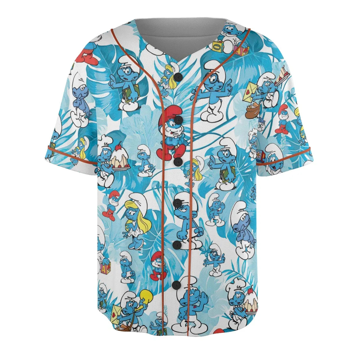 The Smurfs Pattern Unisex Baseball Jersey