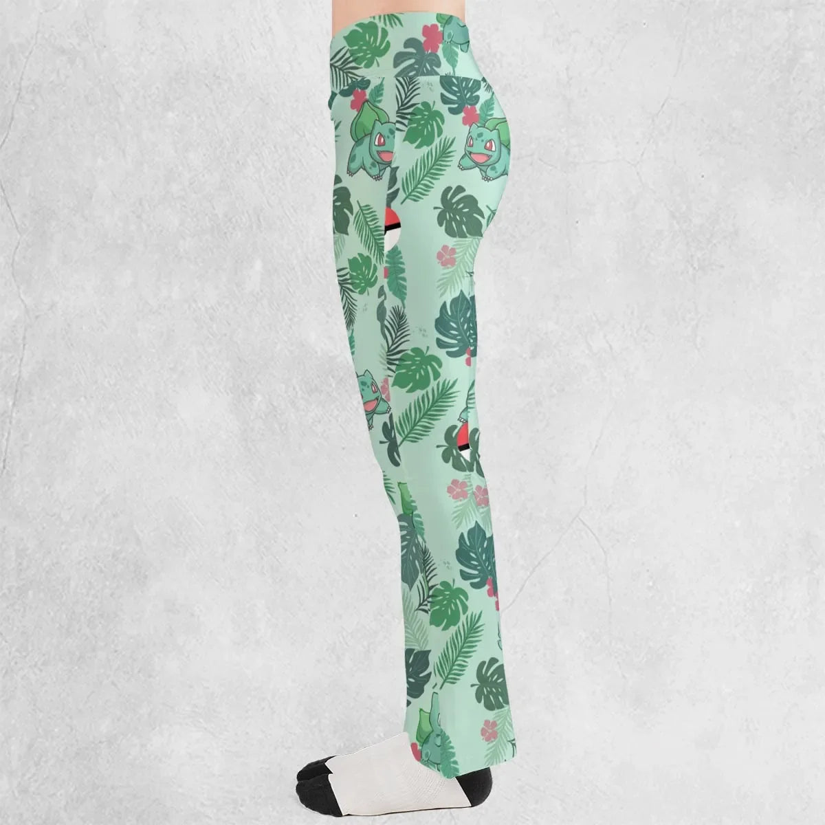 Bulbasaur Pokemon Pattern Flare Leggings