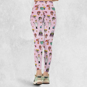 Power Puff Girls Characters Pattern Legging