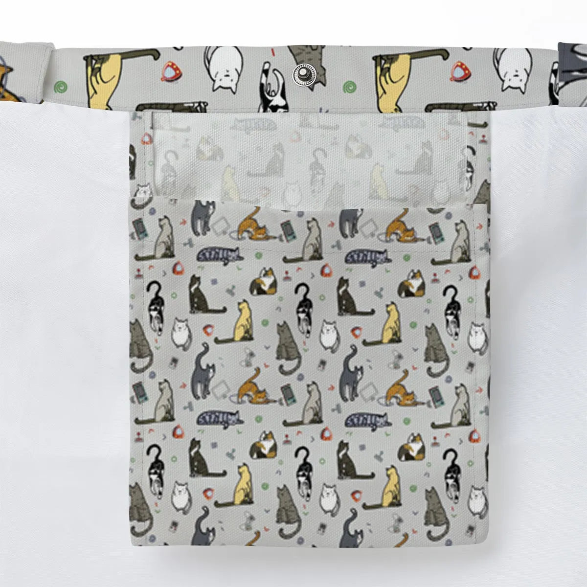 Cat the Gamer Pattern Large Tote Bag
