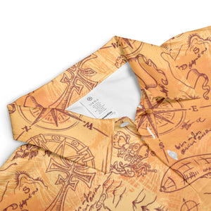 Vintage Adventure Map Indiana Jones AOP Men/Women Polo Shirt