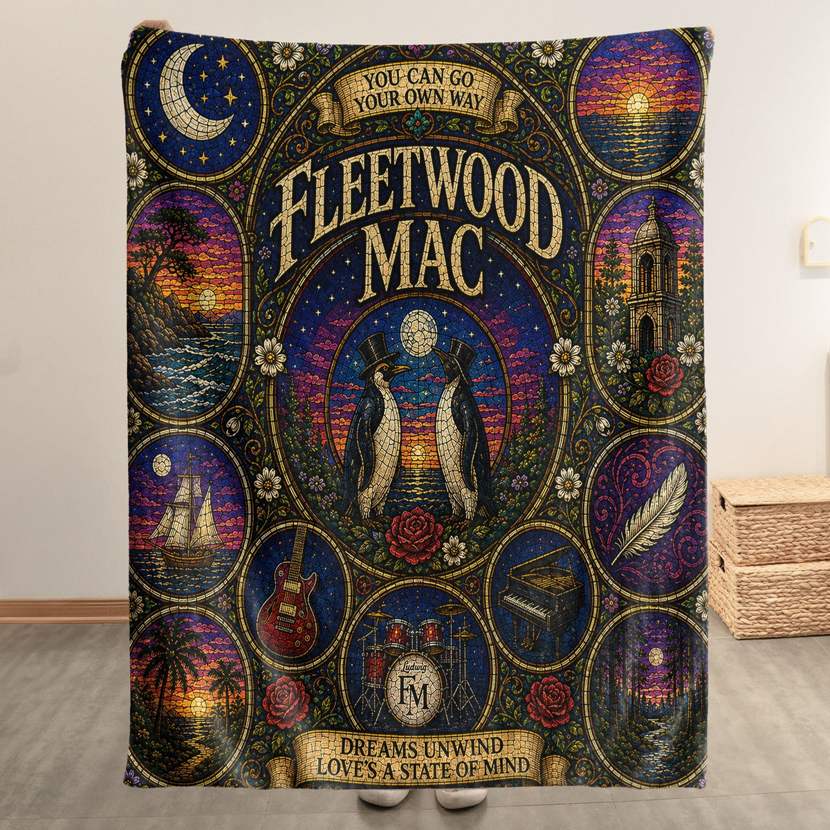 Fleetwood Mac Sherpa Blanket Dreams Stained Glass Blanket